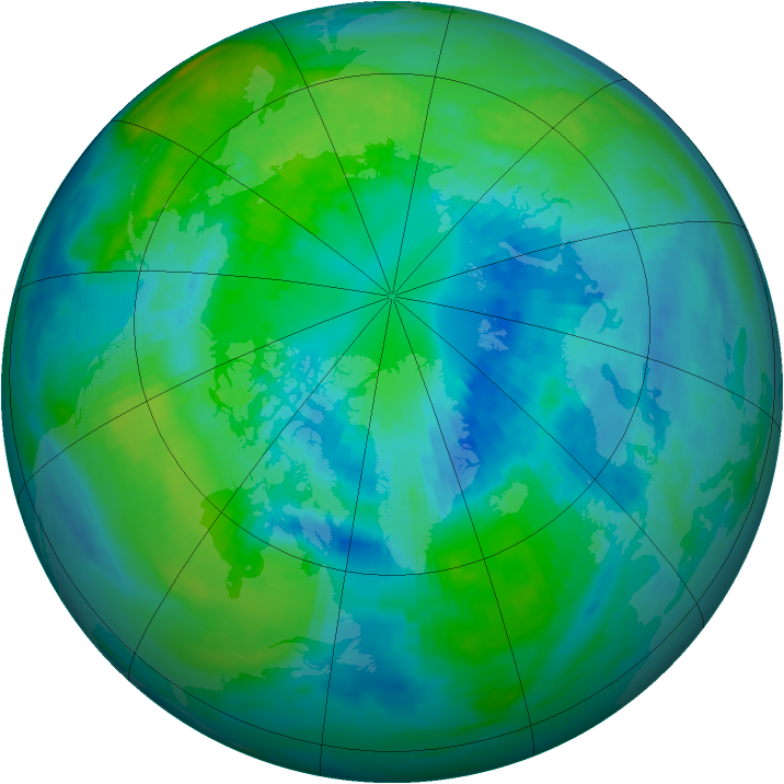 Arctic ozone map for 06 October 1985
